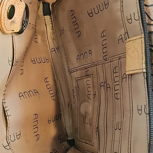 Anna By Anuschka Hand Painted Floral Shoulder Crossbody Leather Bag - Picture 11 of 16